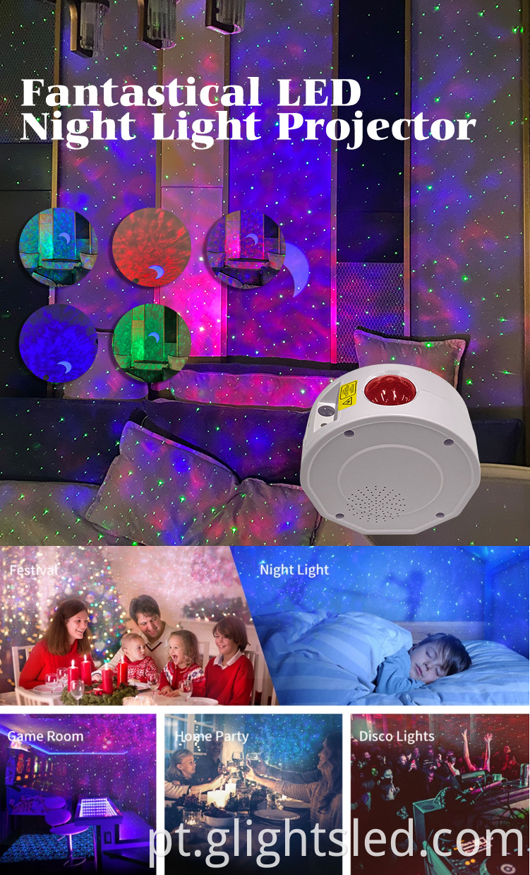 Decoração do quarto infantil Estrela Lua Projecível Night Light Remote Control 7.5W Luz de projeção LED